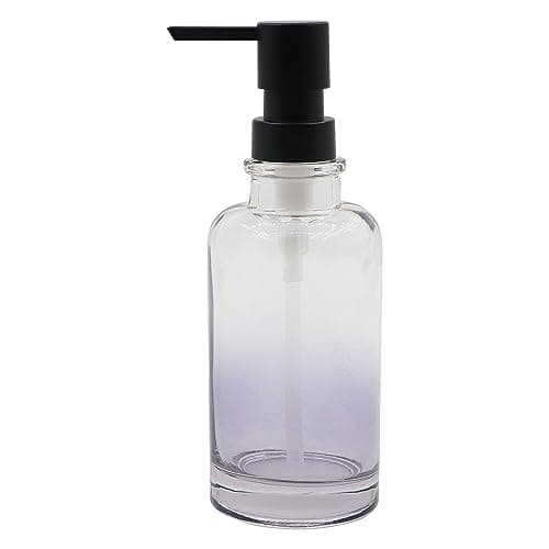 H Halston Modern Soap Dispenser with Rustproof Pump - For Lotion, Liquid, Dish Soap - Farmhouse Style, Kitchen & Bathroom - Gray Ombre