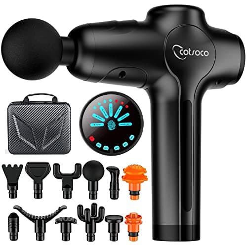 cotsoco Massage Gun Deep Tissue, Percussion Back Massager Gun for Athletes Muscle Massage Gun for Pain Relief, Super Quiet Electric Sport Massager, Handheld Deep Tissue Massager